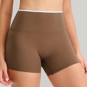 Berlook Activewear Brown Natural Waisted Sports Shorts 3"